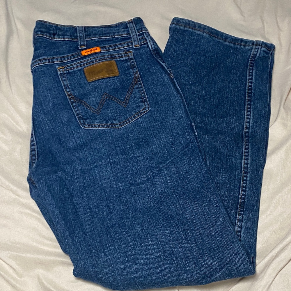 Wrangler Men's Dark Blue Straight Jeans